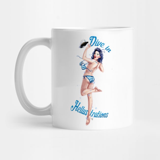 Dive In Pin Up Girl by Hellustrations